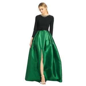 Sachin + Babi Elegant Black and Emerald Long Sleeve Dress-Gorgeous!